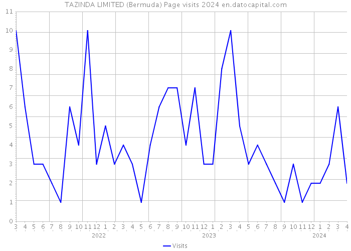 TAZINDA LIMITED (Bermuda) Page visits 2024 
